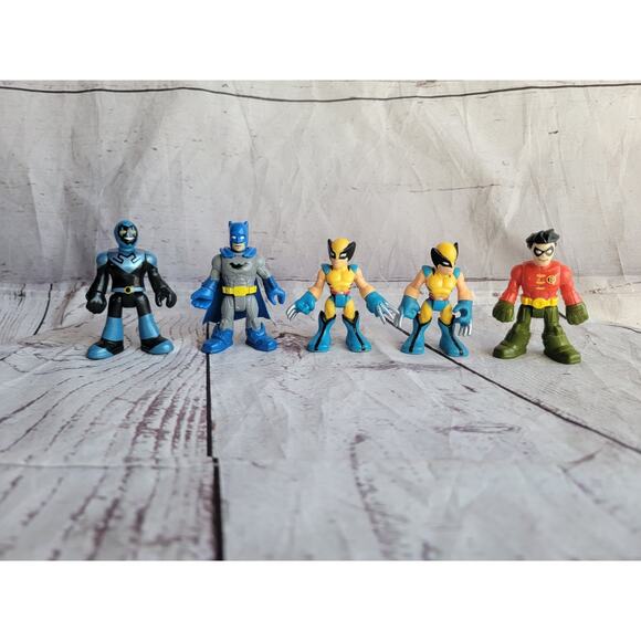 Imaginext DC Comics Super Hero Friends Fisher Price Batman Wolverine Robin - Picture 1 of 8